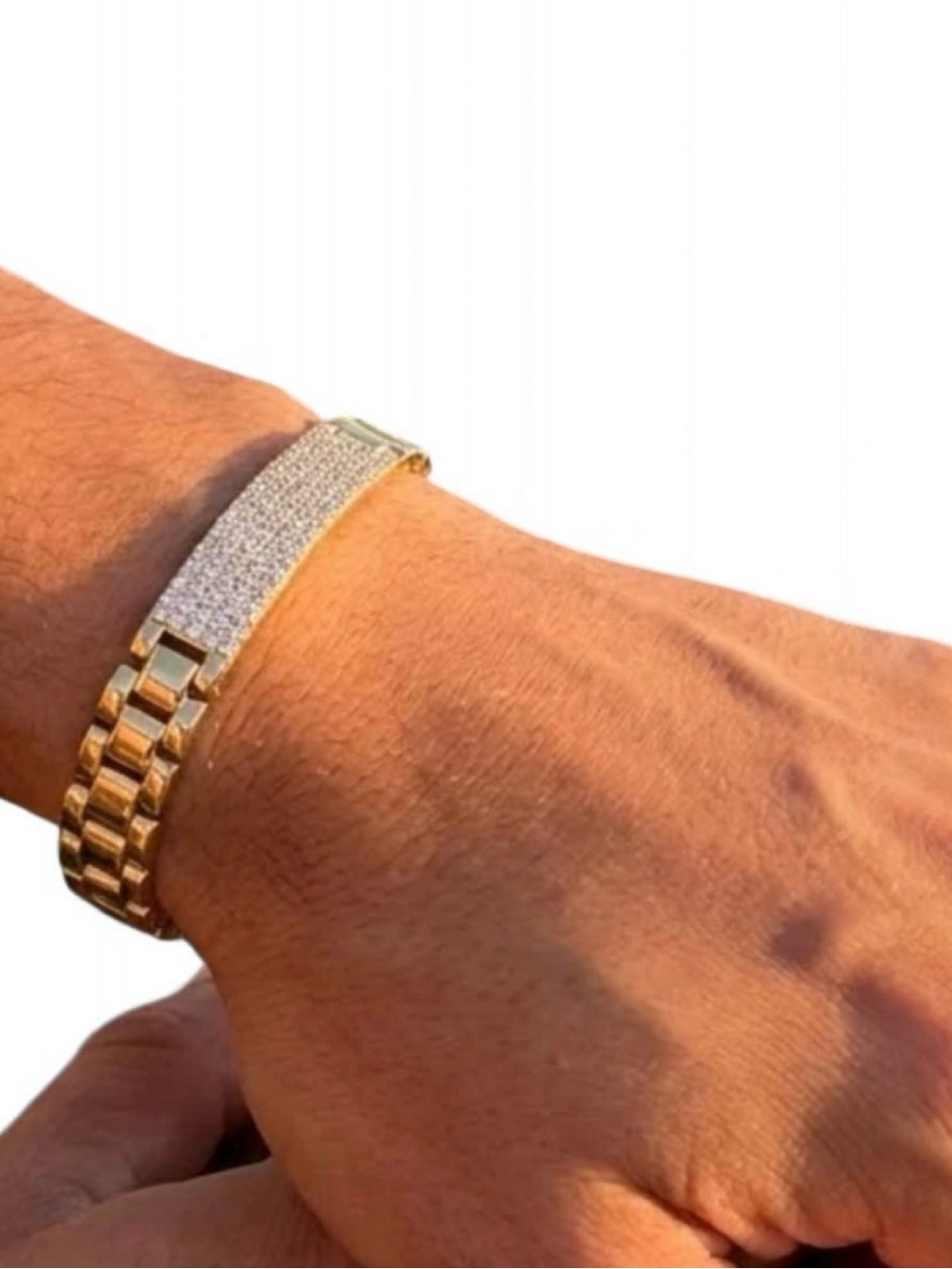 Men's Gold-Tone CZ Bracelet
—8"